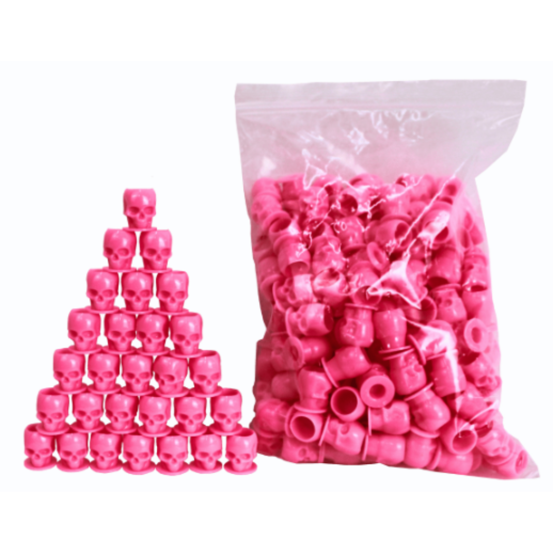 Retapas Para Pigmento En Forma De Calavera Rosadas - 50Pcs Retapas para pigmento en forma de calavera rosadas - 50pcs - Image 2